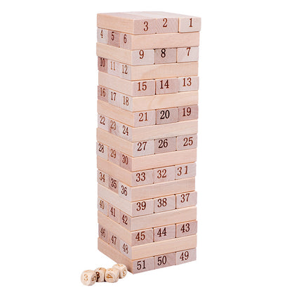 51 Pieces of Digital Colorful Jenga Building Blocks for Kidsren's Educational Jenga Wooden Adult Toys