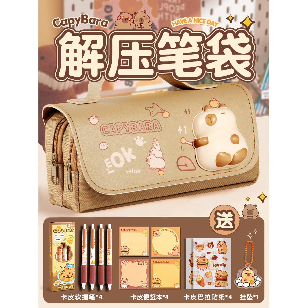 Kapibala Plush Doll Doll Back-To-School Gift Package Primary School Souvenir Birthday Gift Plush Stationery Set
