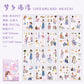 ZABC cross-border die-cut PET sticker book chasing ordinary series 20 characters life hand account collage stickers