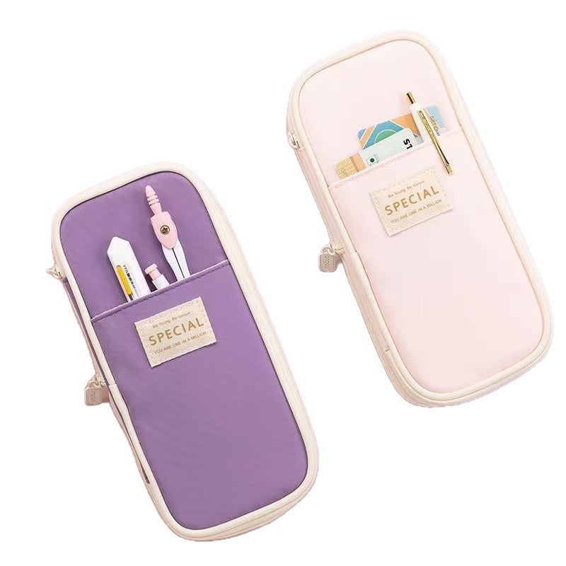 Casual Pencil Case, Large-Capacity Stationery Box, Good-Looking High School Student Ins-Style Student Stationery Bag, Stain-Resistant Primary School Pencil Case