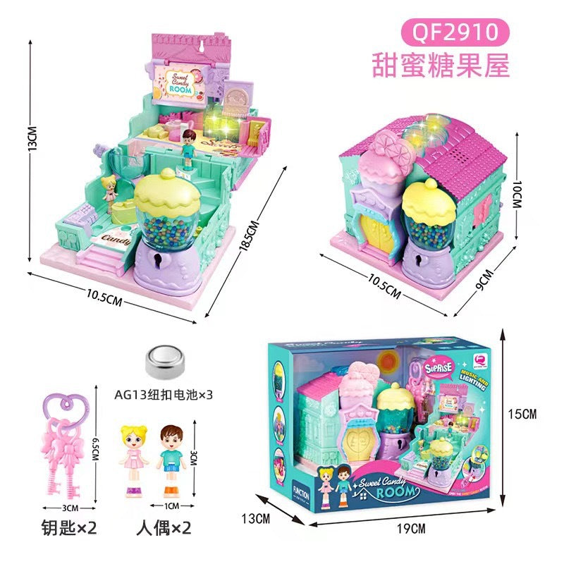 Cross-border Children's Variables Surprise Cabin Girl Simulation Princess Castle Villa Model Doll House Play House Toys
