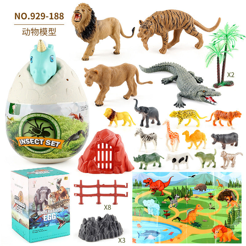 submarine marine life model jurassic dinosaur world simulation animal model blind box egg ornaments suit