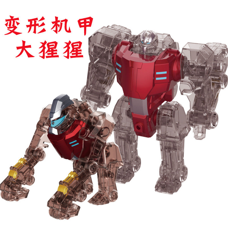 BKK alloy deformation robot train high-speed rail engineering bus dinosaur green leather train King Kong BKK children's toys