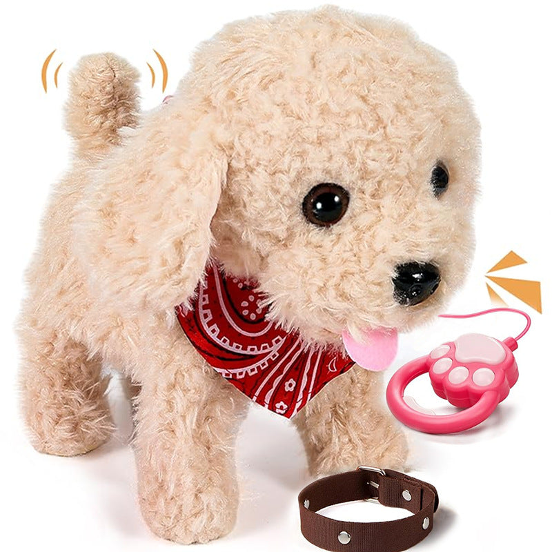 Cross-border simulation plush toy for children licking dog licking tongue cat singing leash walking dog electric toy