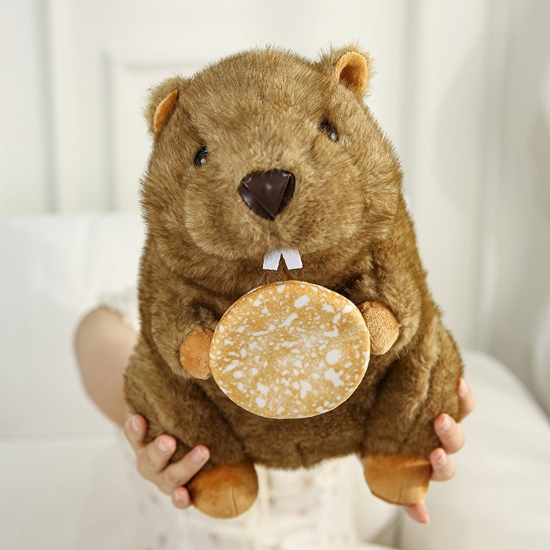 Simulated Groundhog Plush Toy Screaming Mouse Pillow Doll Cute Doll Girls Birthday Ornament Gift