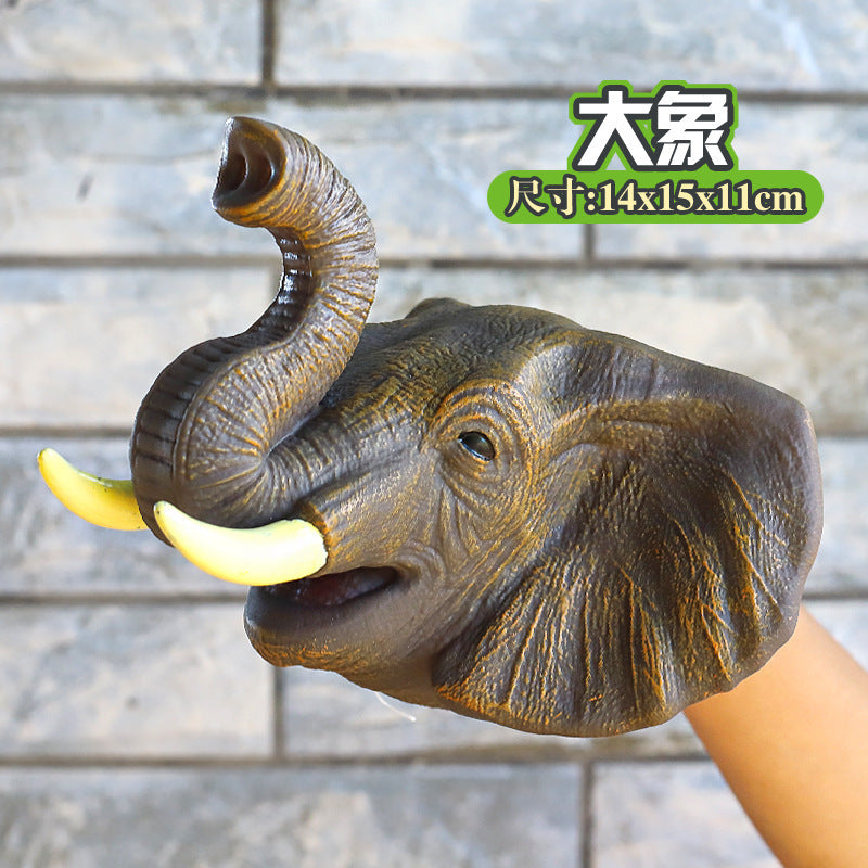 Dinosaur Hand Puppet Cross-Border Wholesale Gloves Soft Rubber Triceratops Tyrannosaurus Rex Children's Simulation Animal Model Boy Toy