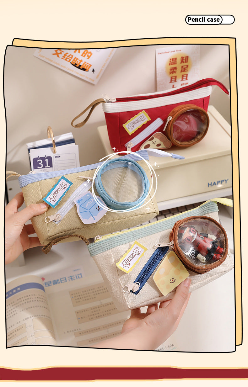 Cute Food Pain Bag Pencil Case Ins Style Book Junior High School Student Stationery High-Looking Large-Capacity Pencil Case Pencil Case