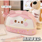 New Large Capacity Blush Panda Pu Pencil Case High-Looking Cute Cartoon Student Neutral Stationery Storage Box Wholesale