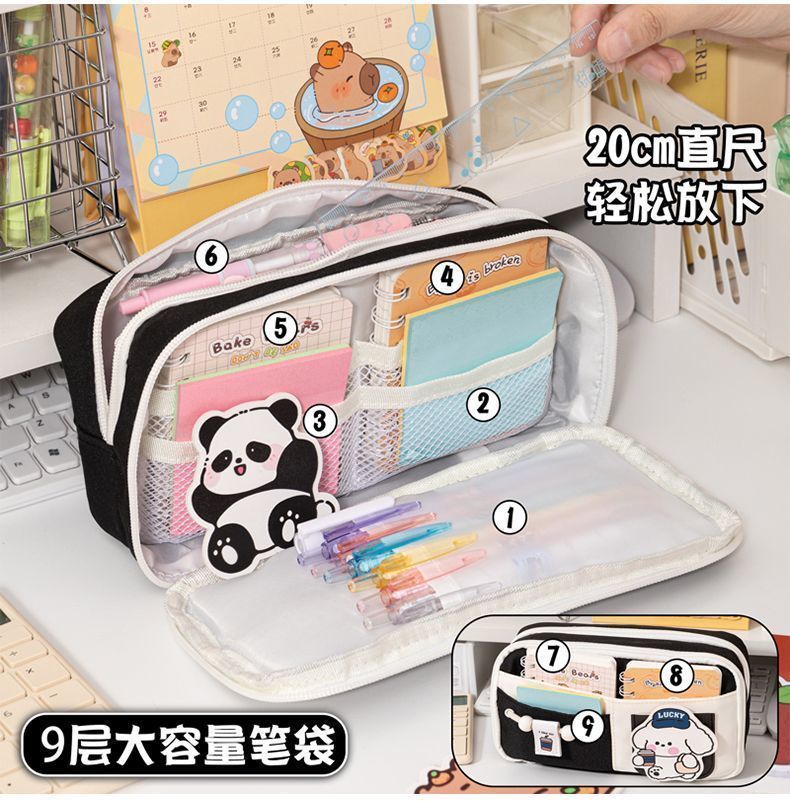 Velcro Puppy Pencil Case High-Looking 2025Ins Stationery Niche New Cute Girls Large-Capacity Stationery Box