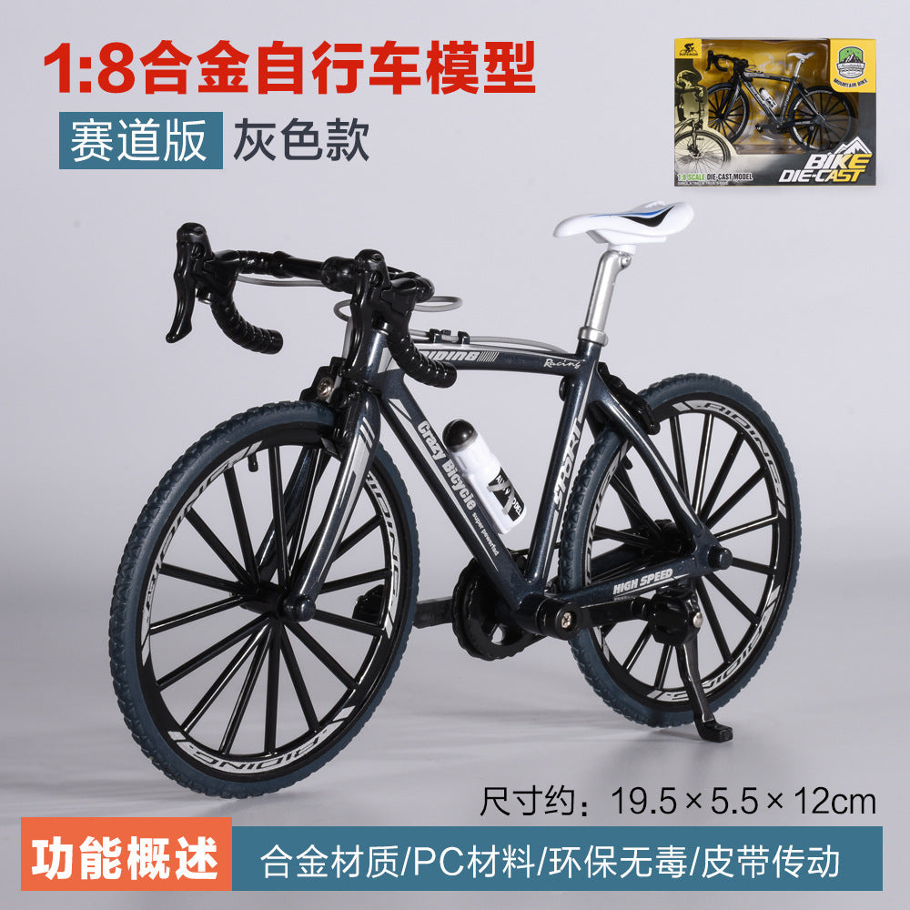 Cross-Border Artificial Bicycle Model 1:8 Alloy Mountain Foldableing Artificial Road Bike Ornaments Off-Road Bicycle Toys