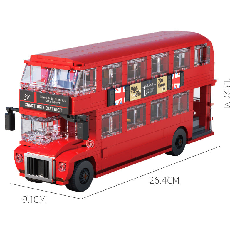 Cross-border engineering series truck city bus transport vehicle combined with small particle building blocks children's educational enlightenment toys