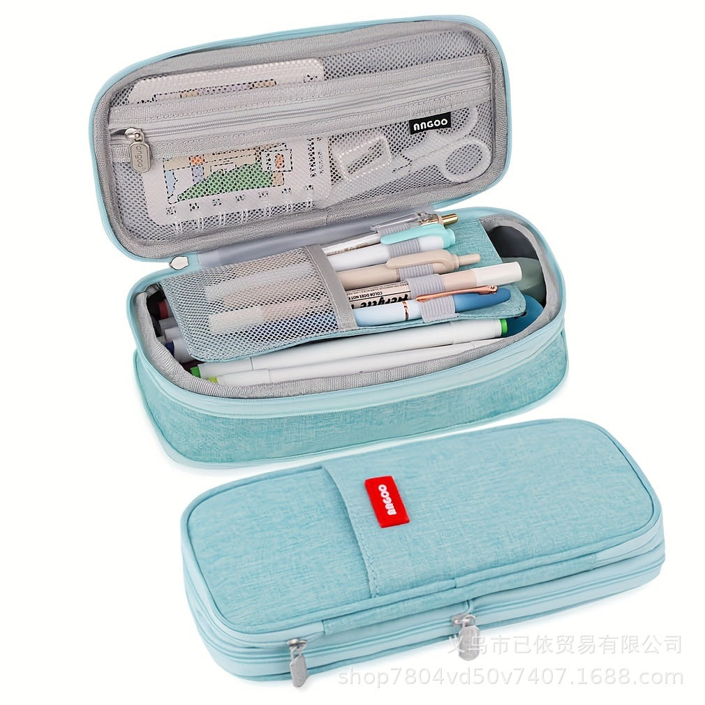 Large-Capacity Retractable Pencil Case Stationery Box in Japanese and Korean Style, Macaron Color, Upgraded Version for Primary and Secondary School Students, in Stock