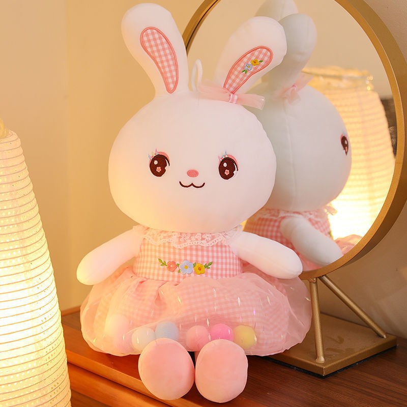 Rabbit Doll Plush Toy Cute Birthday Gift Girl's Pillow Soothing White Rabbit Doll Children's Doll