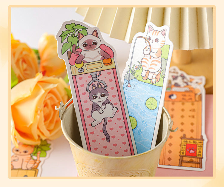 Paper Bookmark Meow's Everything Book Cute Flash Sand Bookmark Student Reading Marker Booklet Creative Gift Writable