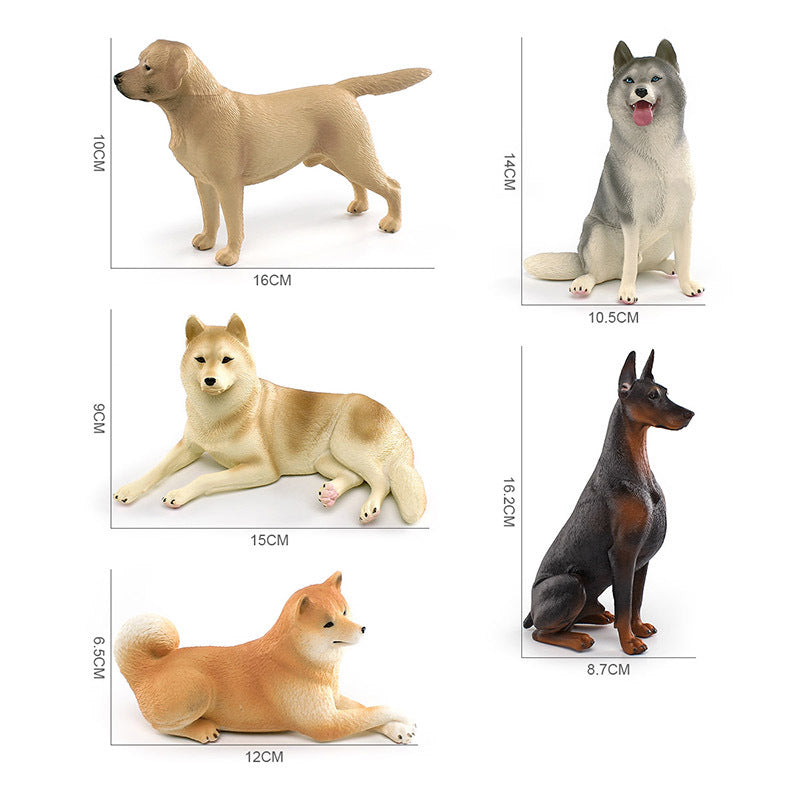 Cross-border simulation Labrador Shiba Inu husky Doberman model children's cognitive pet dog decoration toy