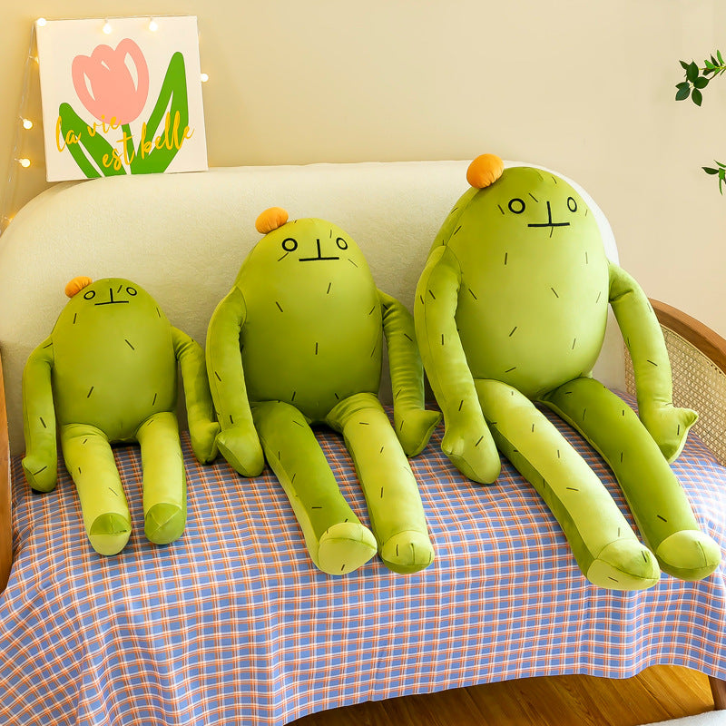 Creative New Frog Cactus Plush Toy Doll Home Sleeping Companion Large Doll Birthday Gift Cloth Doll