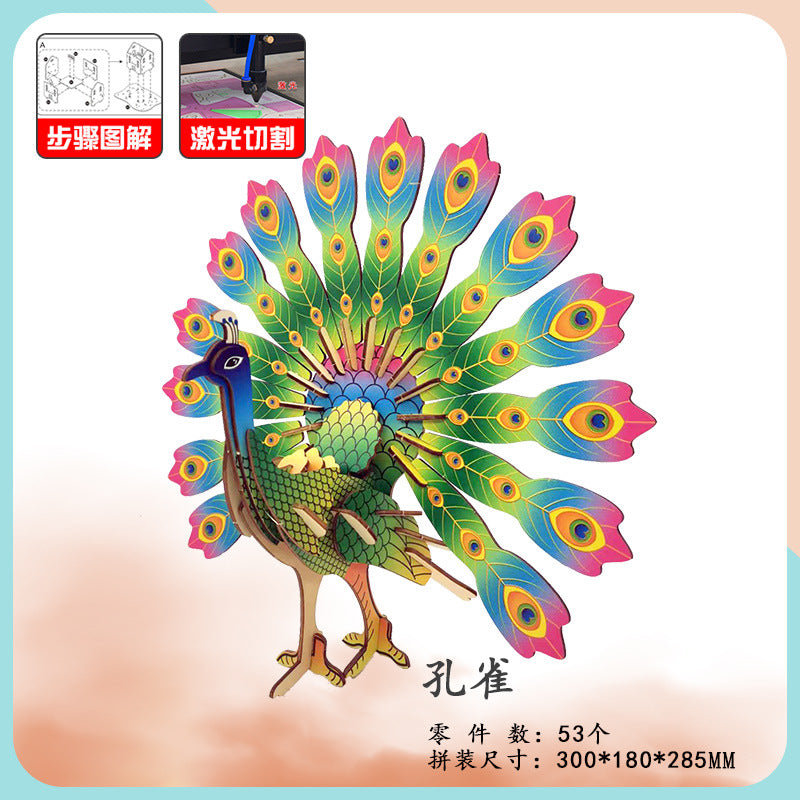 Name factory direct high-quality wood 3D three-dimensional puzzle Hummer cutting small house building Ferris wheel model
