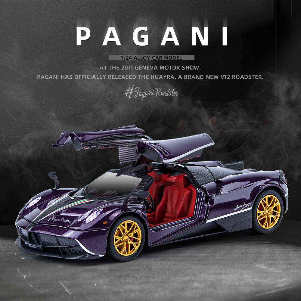 Car-driven alloy model children's toys 1:24 Pa Garni Chinese dragon car sound and light pull back four-door bracket box