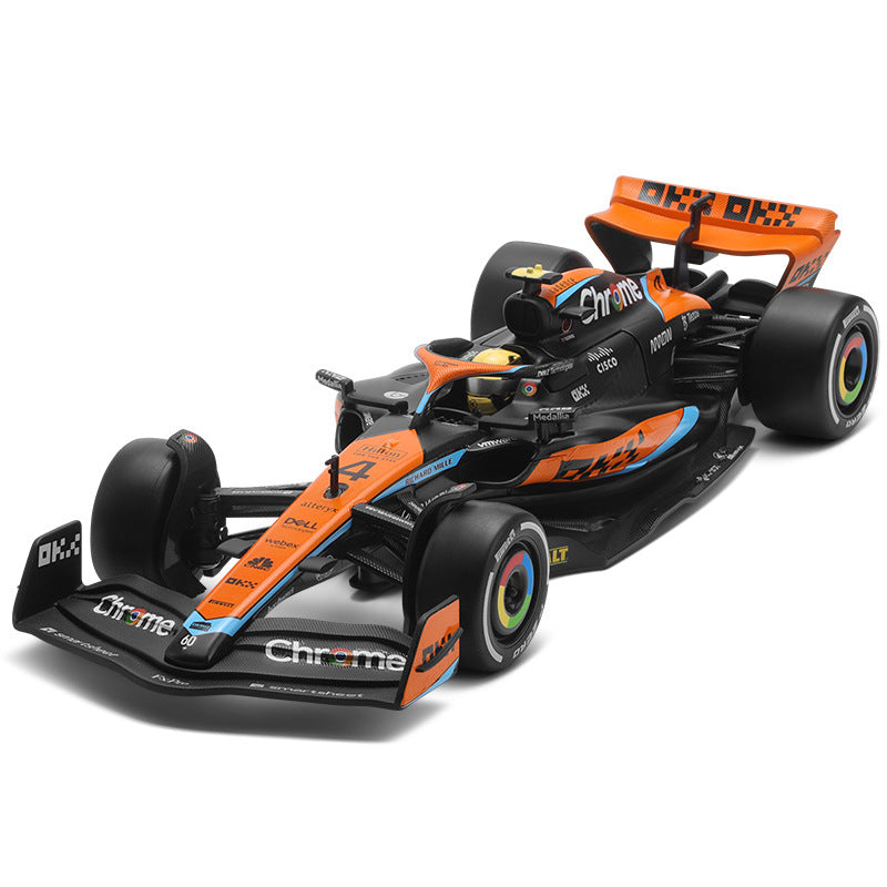 1:24 McLaren MCL60 Racing 2023 Season F1 Color Perer CCA Alloy Toy Car Model Ornaments Steering