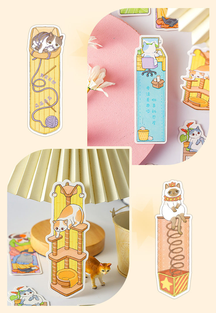 Paper Bookmark Meow's Everything Book Cute Flash Sand Bookmark Student Reading Marker Booklet Creative Gift Writable