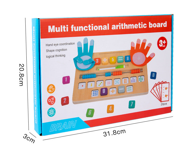 Children's Finger Arithmetic Educational Teaching Aids Addition and Subtraction Arithmetic Palm Mathematics Enlightenment Wooden Toys Kindergarten