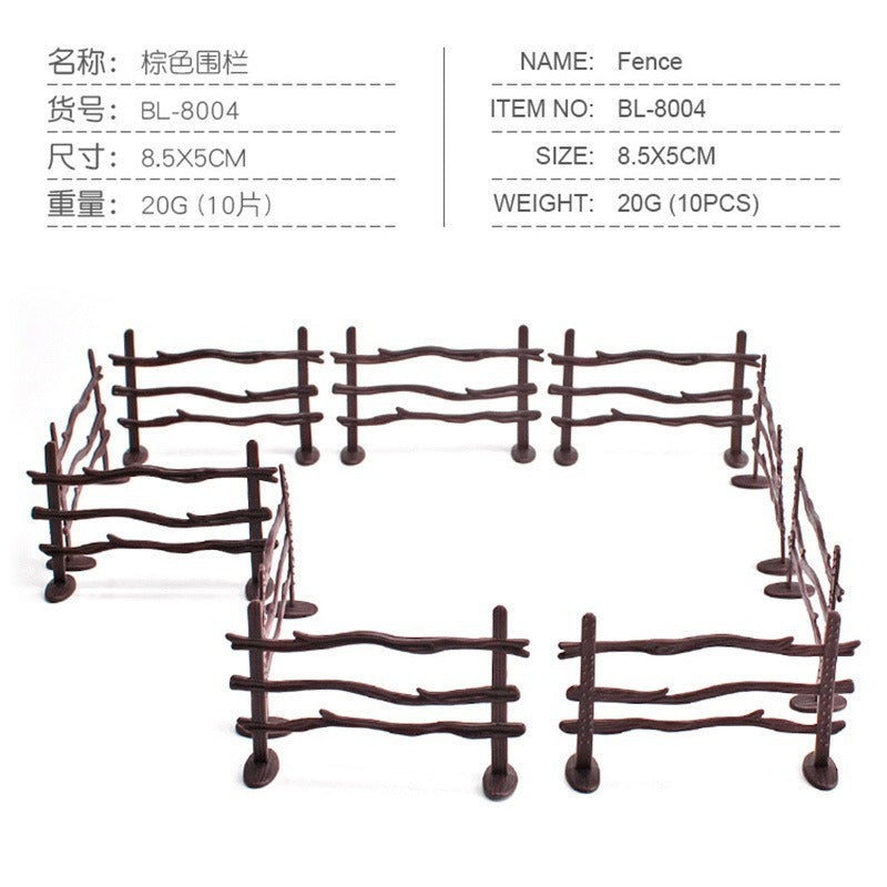Animal Jurassic simulation farm scene sand table decoration fence large door frame dinosaur model toy