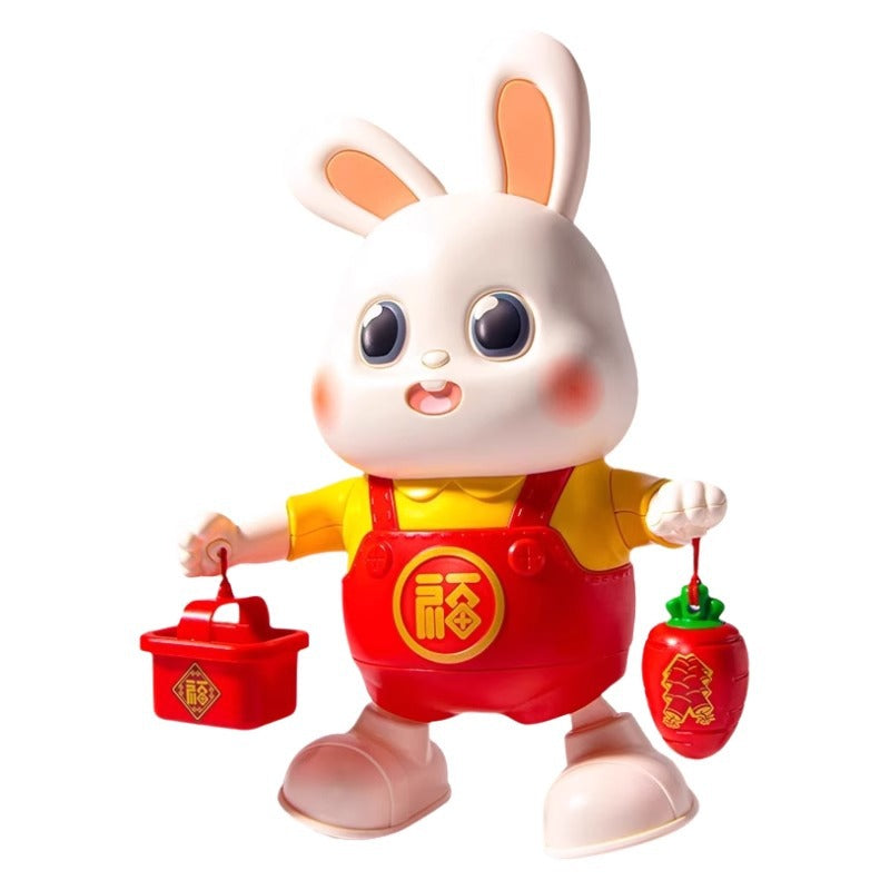 Cross-Border Electric Little Lucky Rabbit Baby Toy Dancing Children's Head-Up Training Doll Doll Baby Newborn