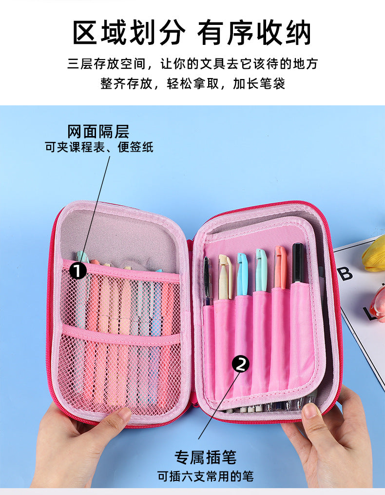 Eva Pencil Box 3D Stereo Large-Capacity Kidsren's Pencil Bag Multi-Functional Student Stationery Popular Pencil Box Waterproof