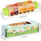 Cecpc Kidsren's Early Education Rotating Building Block Puzzle Baby Animal and Fruit Cognition Wooden Educational Toys for 1-2-3 Years Old