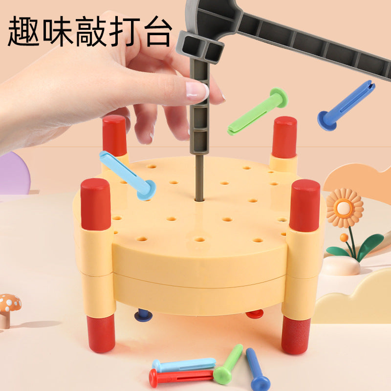 Cross-Border New Nail Knocking Toy Kidsren's Play House Manual Brain Double-Sided Hammer Nail Nail Educational Enlightenment Toy
