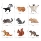 Children's Puzzle Early Education Cognitive Simulation Mouse Model Toy Static Solid Possum Guinea Piga Hair Mouse Totoro