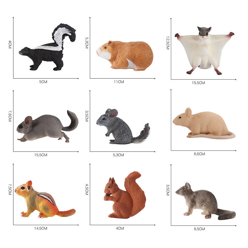 Children's Puzzle Early Education Cognitive Simulation Mouse Model Toy Static Solid Possum Guinea Piga Hair Mouse Totoro