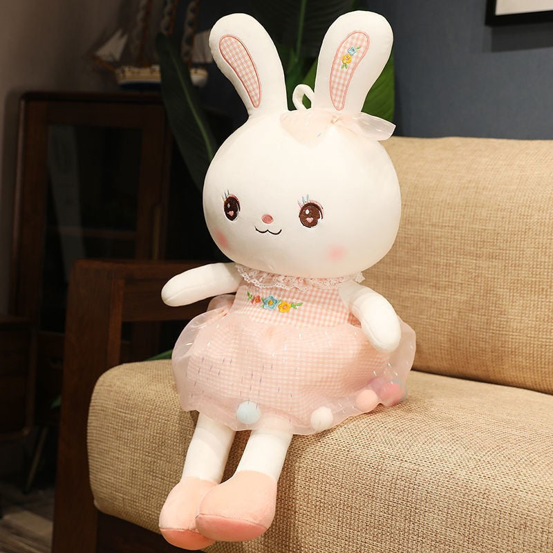 Rabbit Doll Plush Toy Cute Birthday Gift Girl's Pillow Soothing White Rabbit Doll Children's Doll