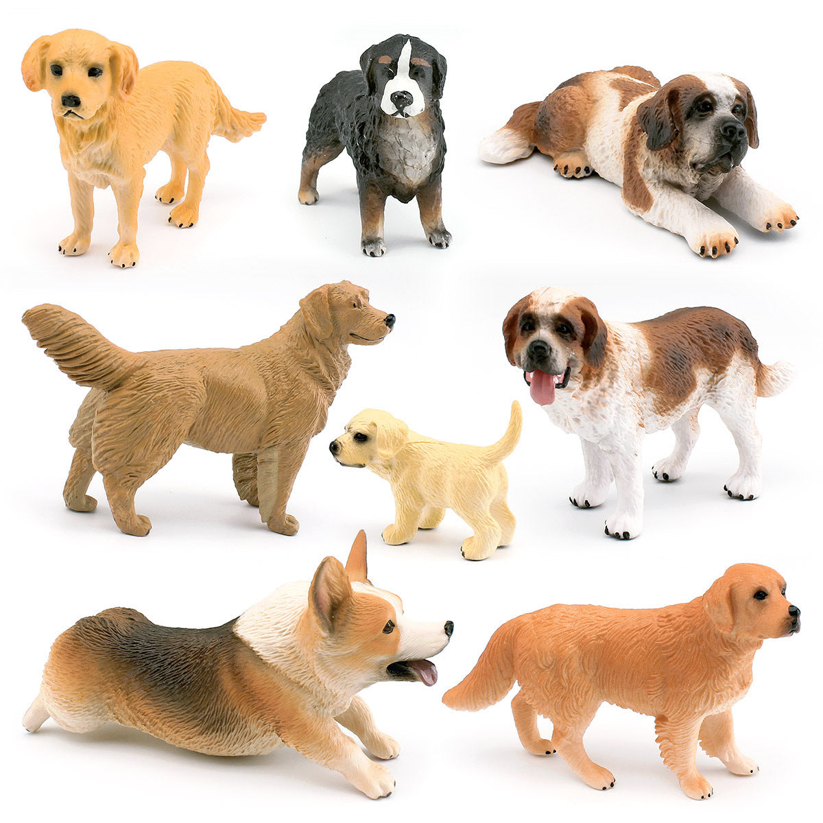 Cross-border Simulation Dog Model Golden Retriever Bona Mountain Dog St. Bernard Short-legged Corgi Desktop Static Ornaments