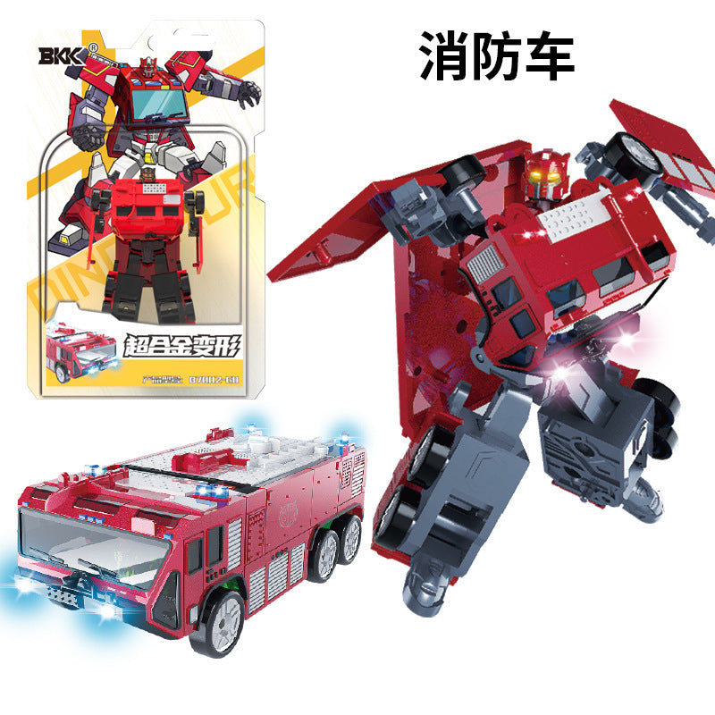 BKK alloy deformation robot train high-speed rail engineering bus dinosaur green leather train King Kong BKK children's toys