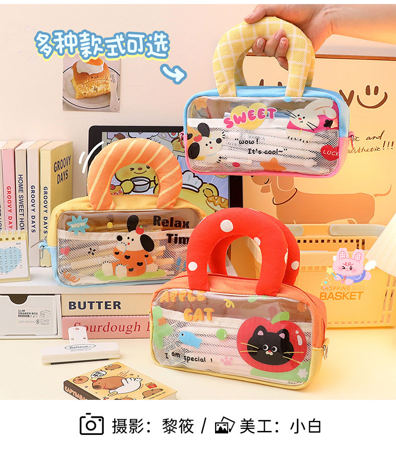 Good-Looking Student Handbag, Small Backpack, Cute Contrasting Color Small Shoulder Bag, Stationery Bag, Large Capacity Pencil Case