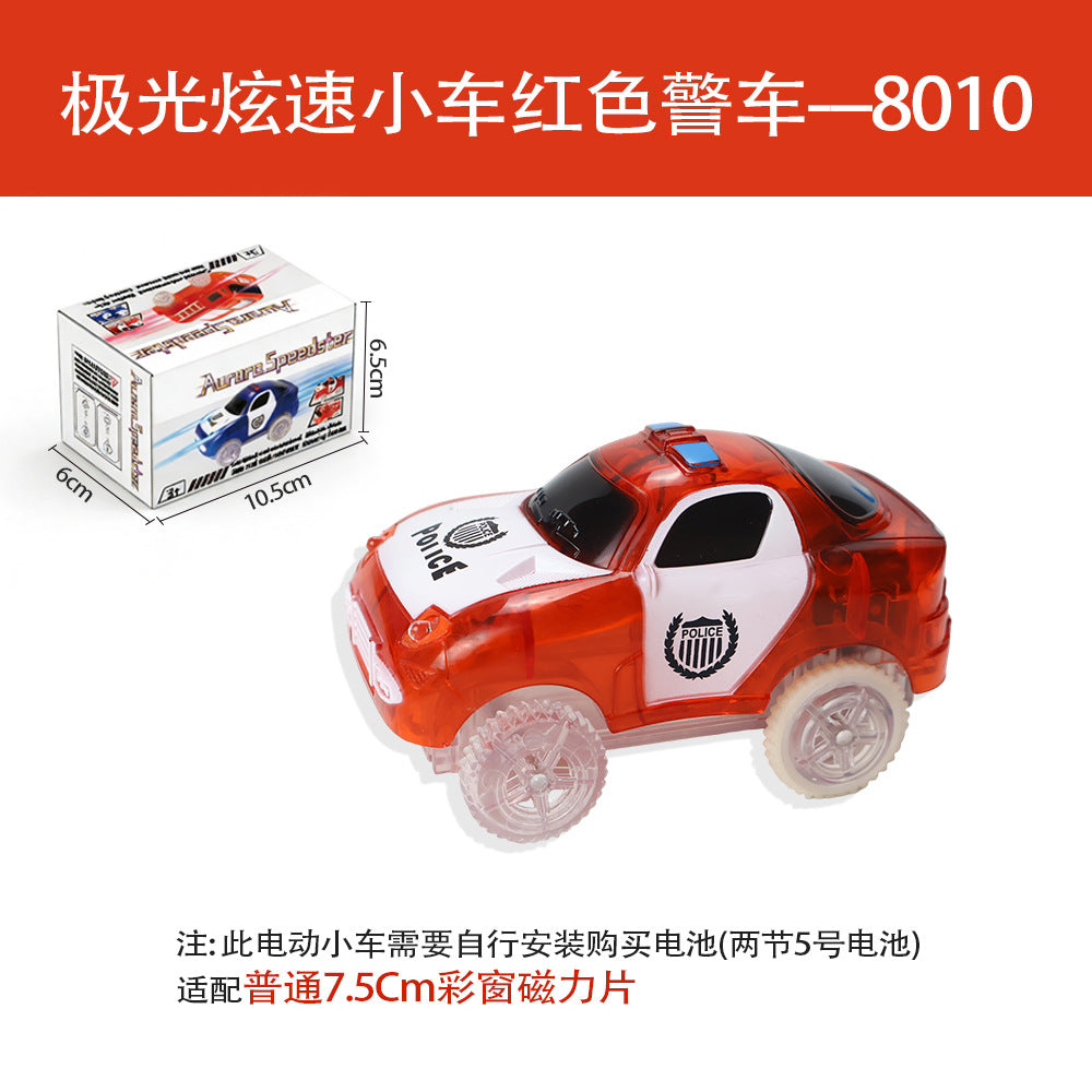 Children's changeable luminous rail car electric car toy boy puzzle free assembly sliding building blocks suit