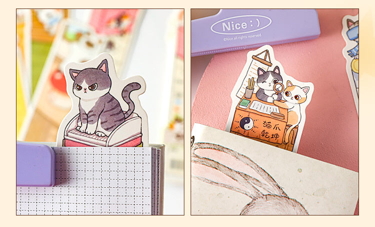 Paper Bookmark Meow's Everything Book Cute Flash Sand Bookmark Student Reading Marker Booklet Creative Gift Writable