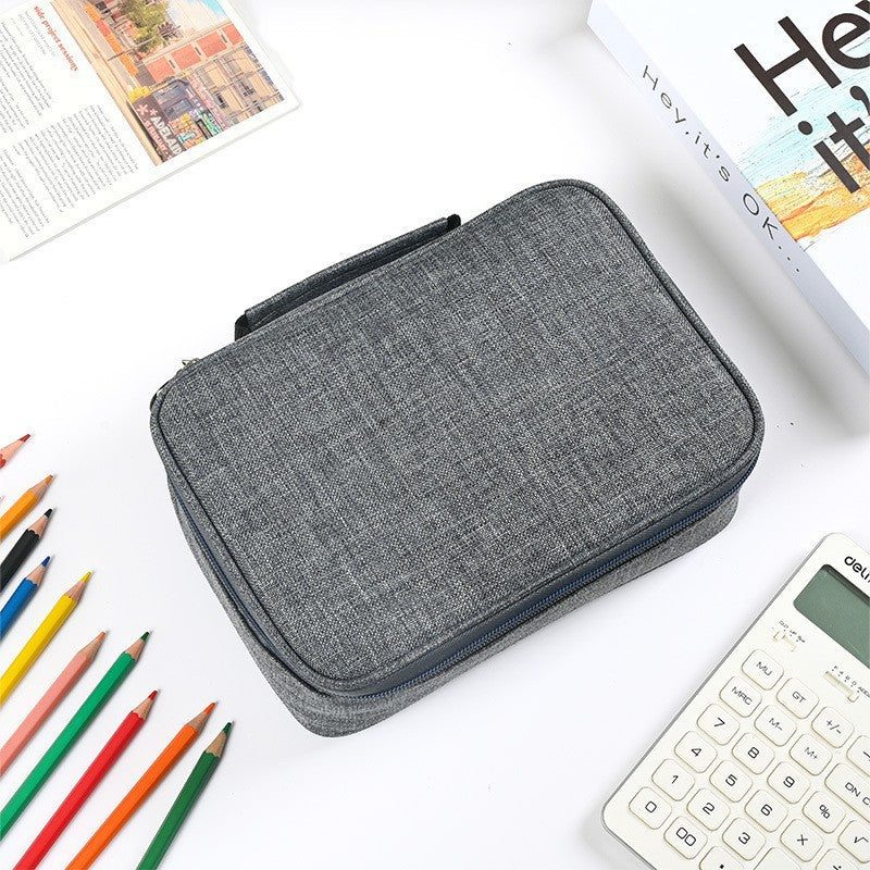 72 Hole Sketch Pen Storage Bag Amazon Hot Student Pencil Bag Three-Layer 24 Hole 48 Hole Pencil Stationery Storage Bag