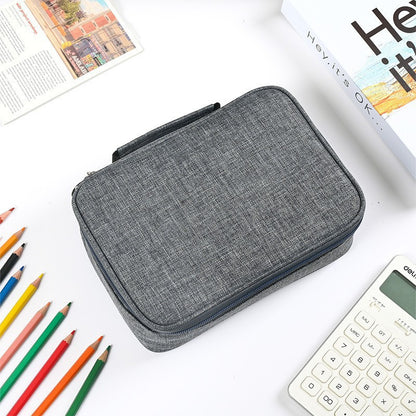 72 Hole Sketch Pen Storage Bag Amazon Hot Student Pencil Bag Three-Layer 24 Hole 48 Hole Pencil Stationery Storage Bag