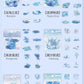 Light-Picking Bronzing Wave Handbook Stickers Natural Water Series Pet Material DIY Decorative Collage Stickers Cross-Border