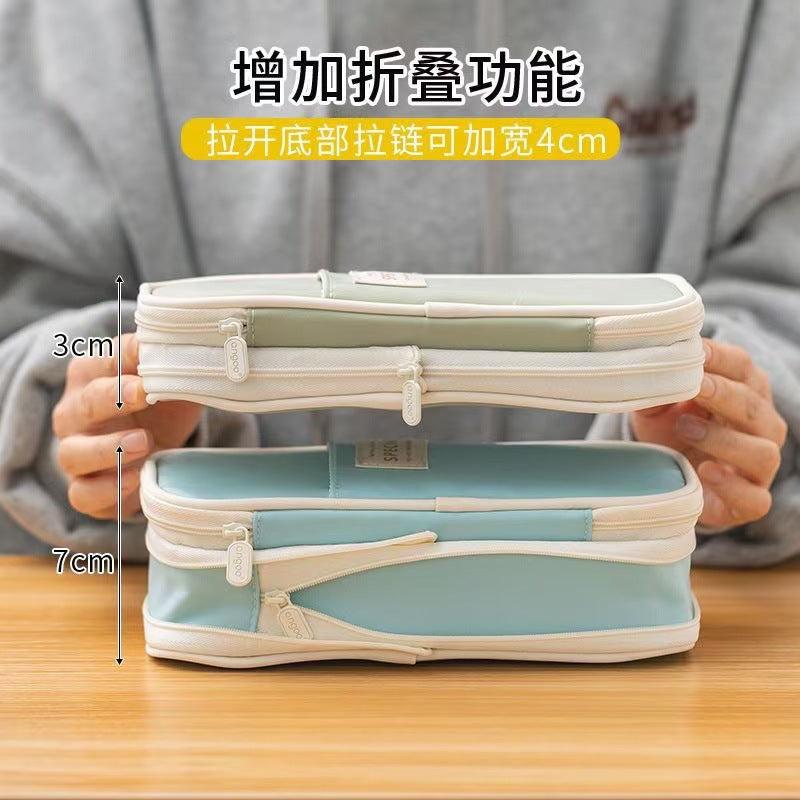 Casual Pencil Case, Large-Capacity Stationery Box, Good-Looking High School Student Ins-Style Student Stationery Bag, Stain-Resistant Primary School Pencil Case