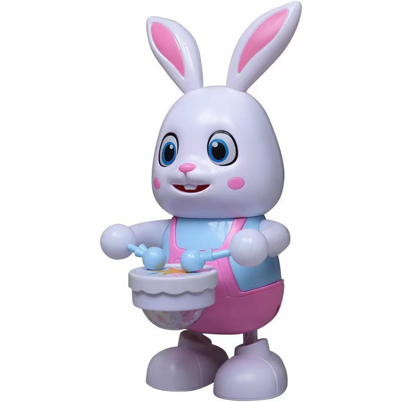 Children's Electric Dancing Robot Rabbit Toy Drumming Swinging Bunny Baby Baby Walking Early Education Toy