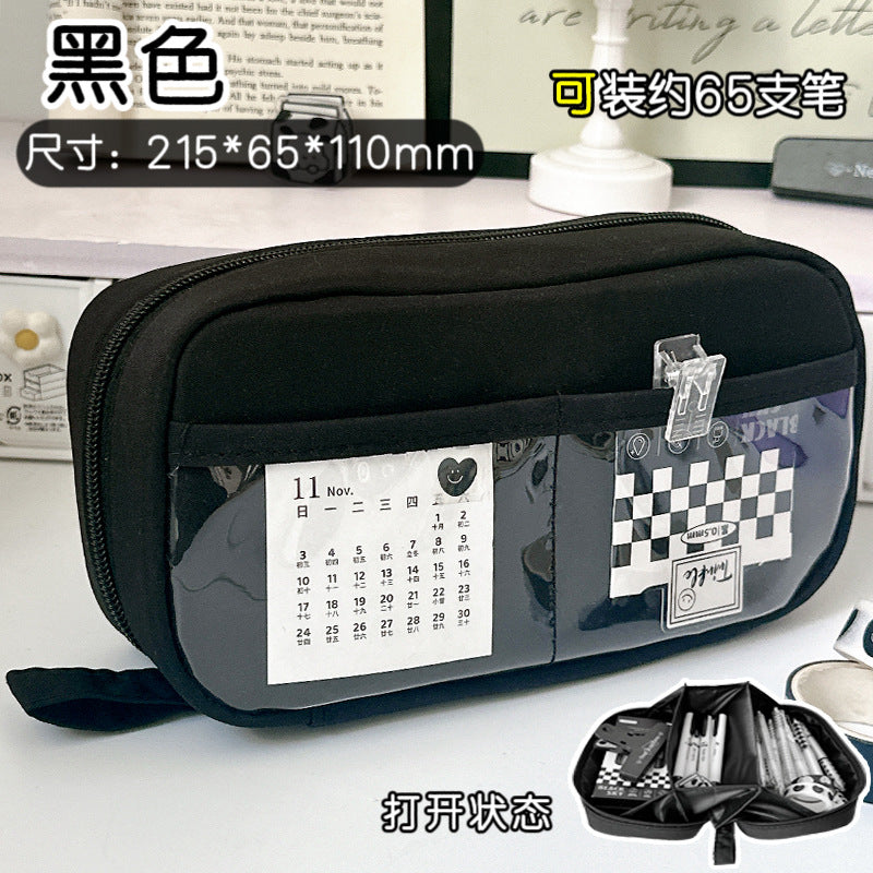 New Volcano Pencil Bag Large Capacity High Color Value Stationery Box for Men and Women Students 2025 Super Fire Pencil Case Storage Bag