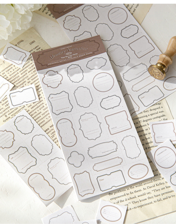 Sugar poem label note book time recorder original retro literature DIY material decoration base note paper