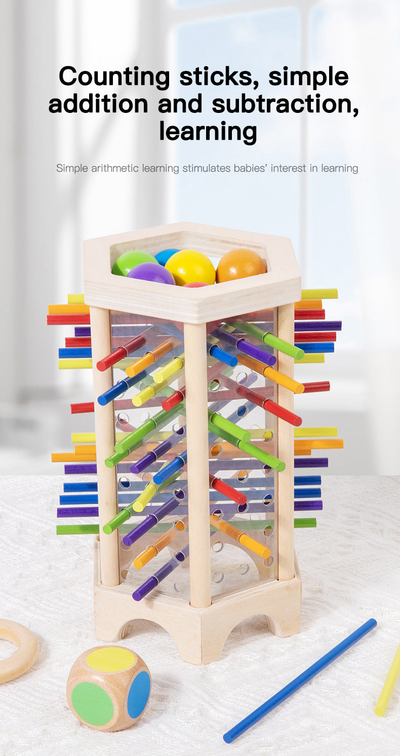 Wooden Kidsren's Stick Insertion Game Baby Draw Stick Color Cognitive Pitching Montessori Family Interactive Toy