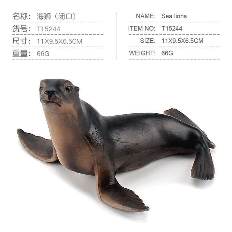 Simulation of marine animal model suit 10 solid seal sea lion walrus static ornaments hand toys