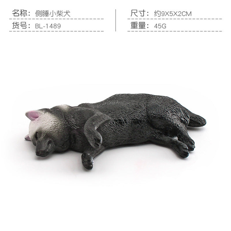 Cross-border Children's Cognitive Simulation Pet Dog Model Sleeping Posture French Bulldog Chai Dog Decorative Ornament Toy
