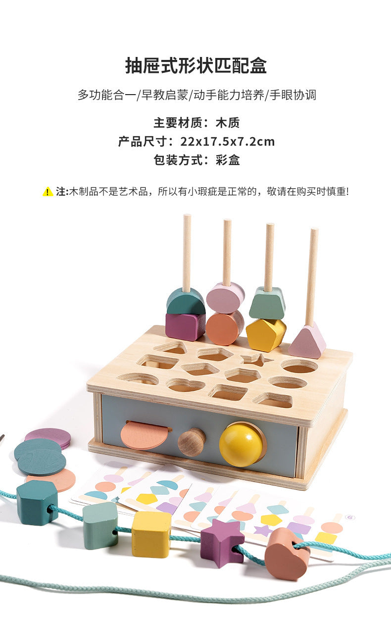 Montessori Classification Early Education Coin Box Baby Color Cognitive Shape Building Blocks Matching Teaching Aids Baby Educational Toys