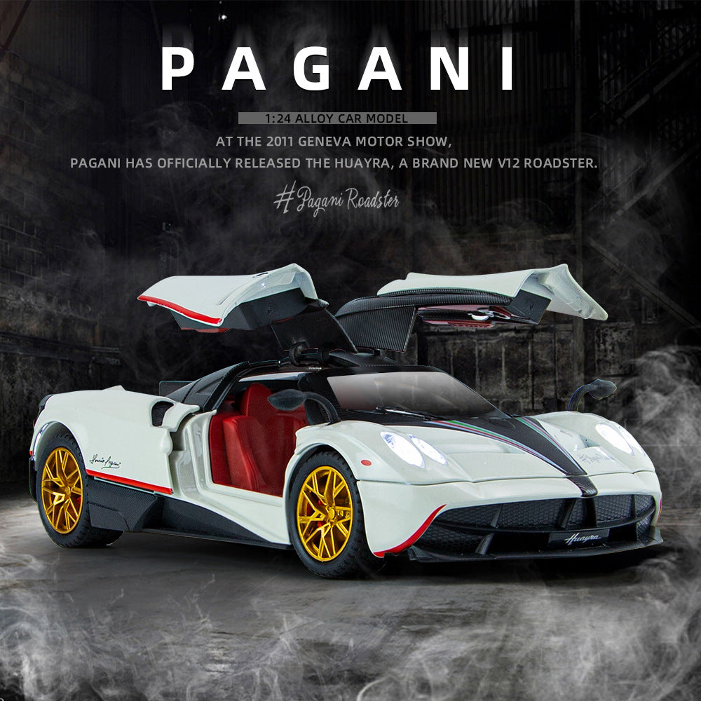 Car-driven alloy model children's toys 1:24 Pa Garni Chinese dragon car sound and light pull back four-door bracket box